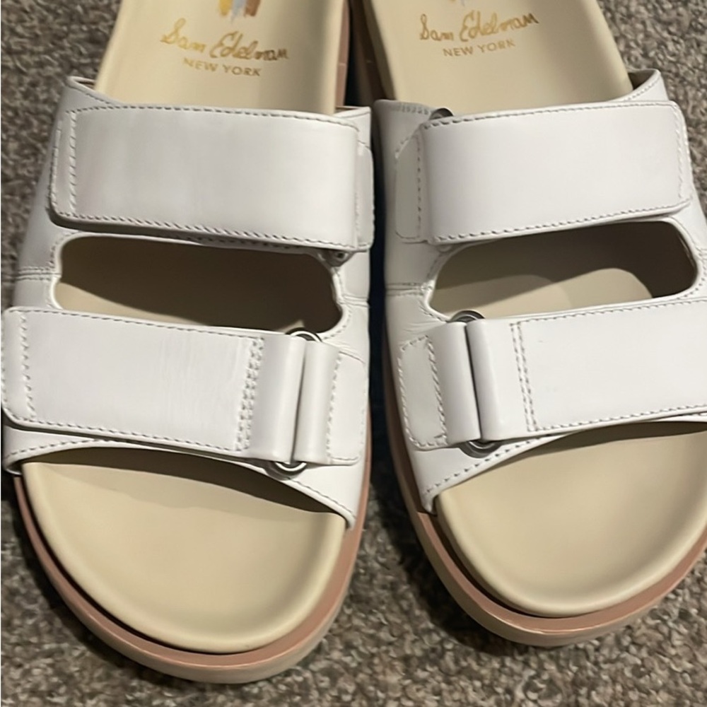 Sam Edelman White Slide Sandals